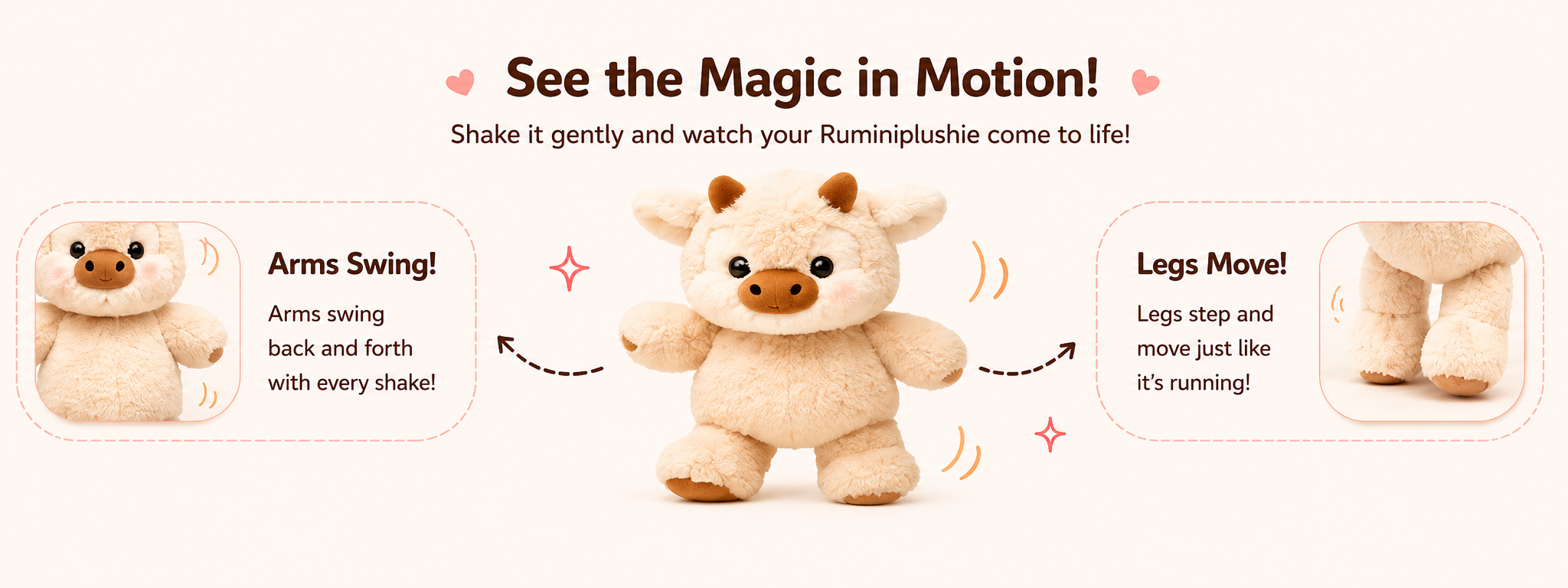 Running Plushie homepage banner featuring adorable plush toys